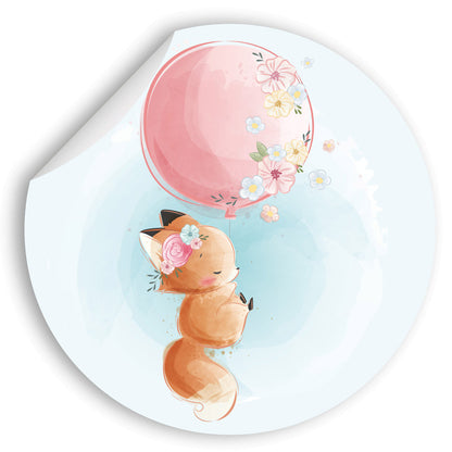 Wandsticker rund "Fuchs mit Ballon" Hauptbild