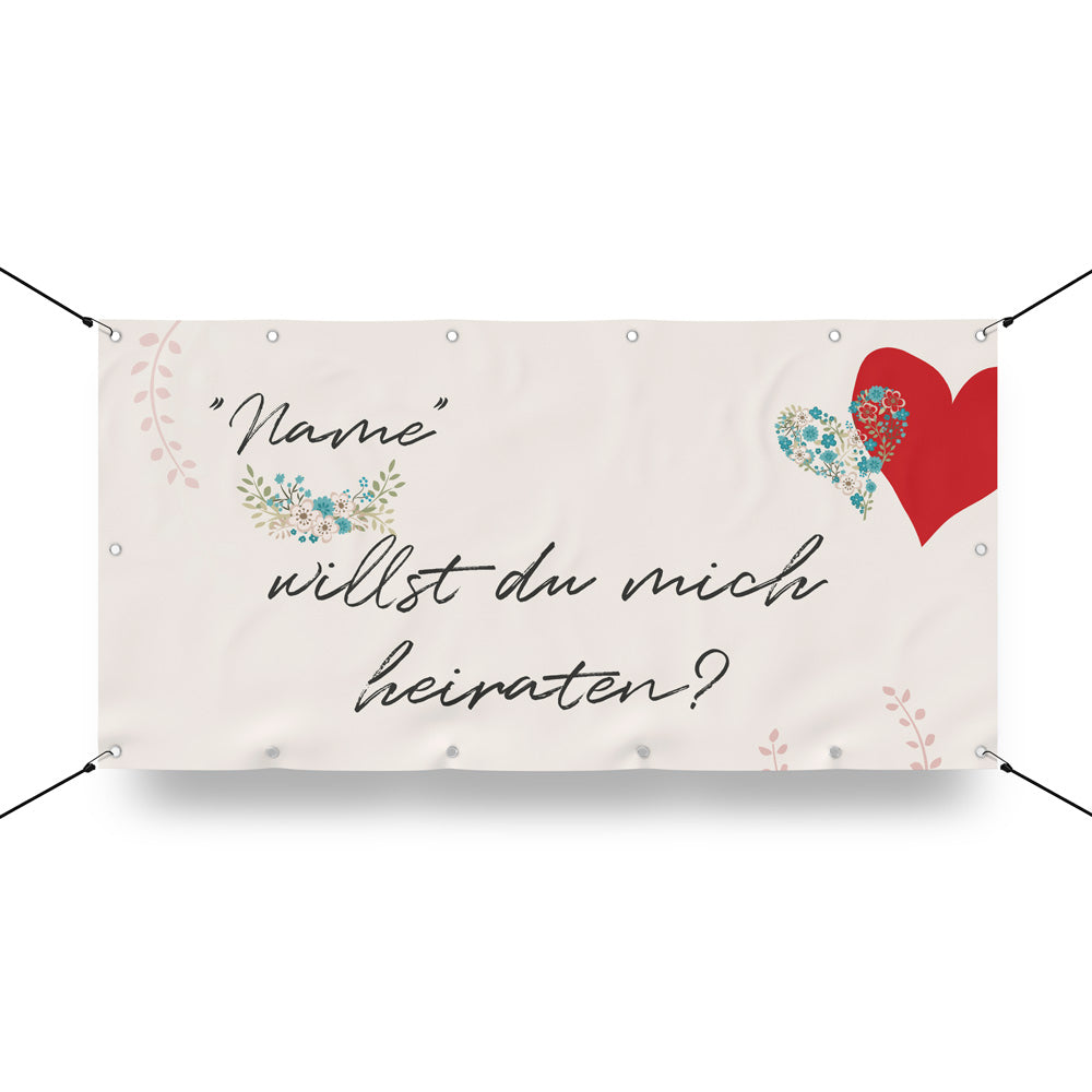 Banner Heiratsantrag "Vintage" Hauptbild