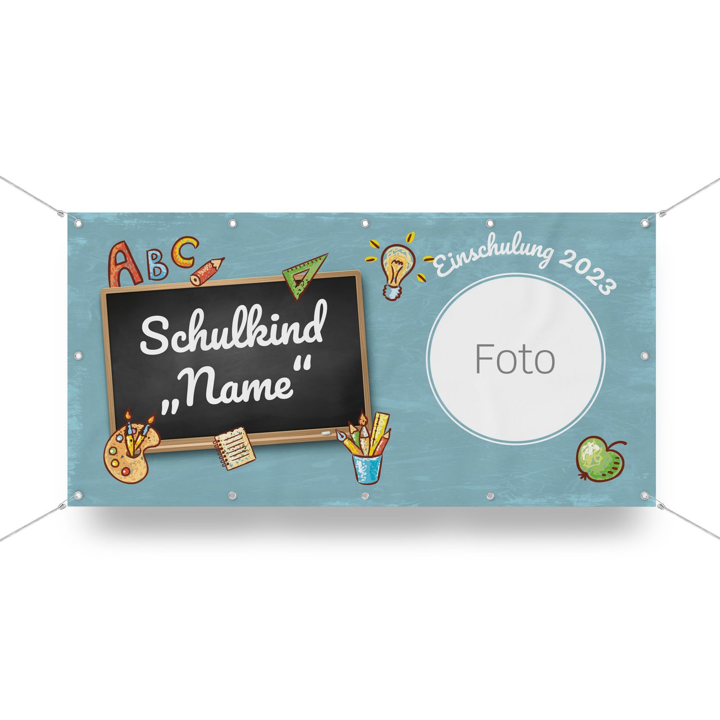 Einschulungsbanner Tafel - personalisieren mit Foto & Namen