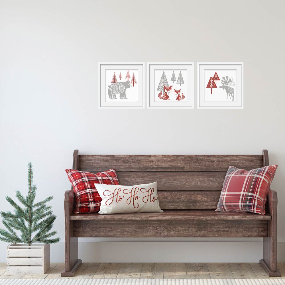 Poster-Set "Scandi" mit weihnachlichem Motiv