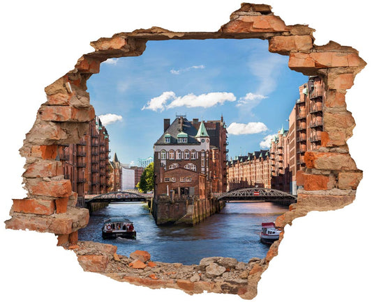 Wandtattoo Mauerdurchbruch "Hamburg Speicherstadt" Hauptbild 